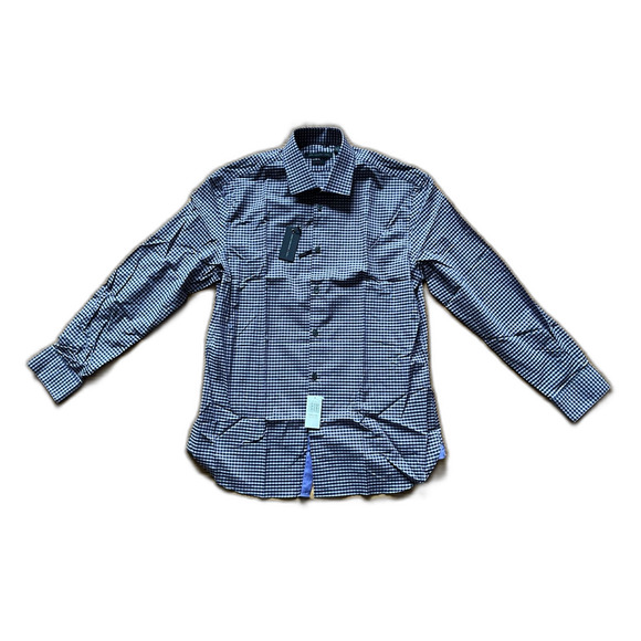 NWT JOHN VARVATOS Star USA Purple Gingham Cotton Button Up Shirt Top Mens Sz 16 - Picture 3 of 11